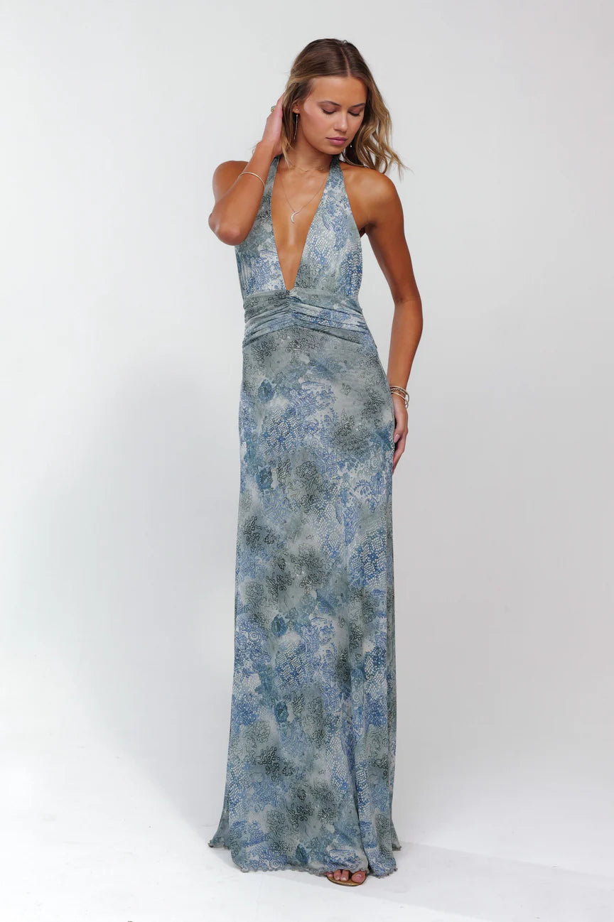 Lune & Lace Flower Halter Dress