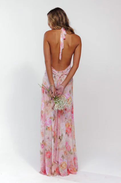 Lune & Lace Flower Halter Dress