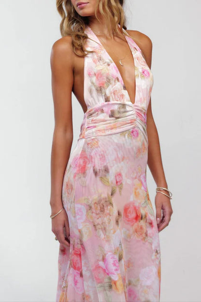 Lune & Lace Flower Halter Dress