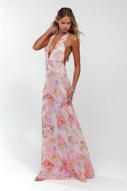 Lune & Lace Flower Halter Dress